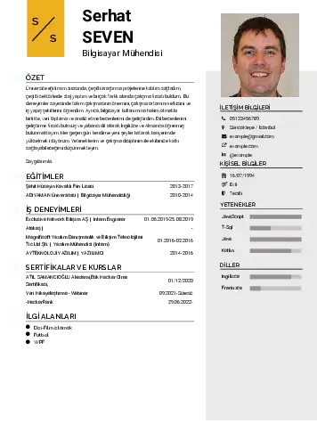 Bilgisayar Mühendisi CV Örnekleri cv indir